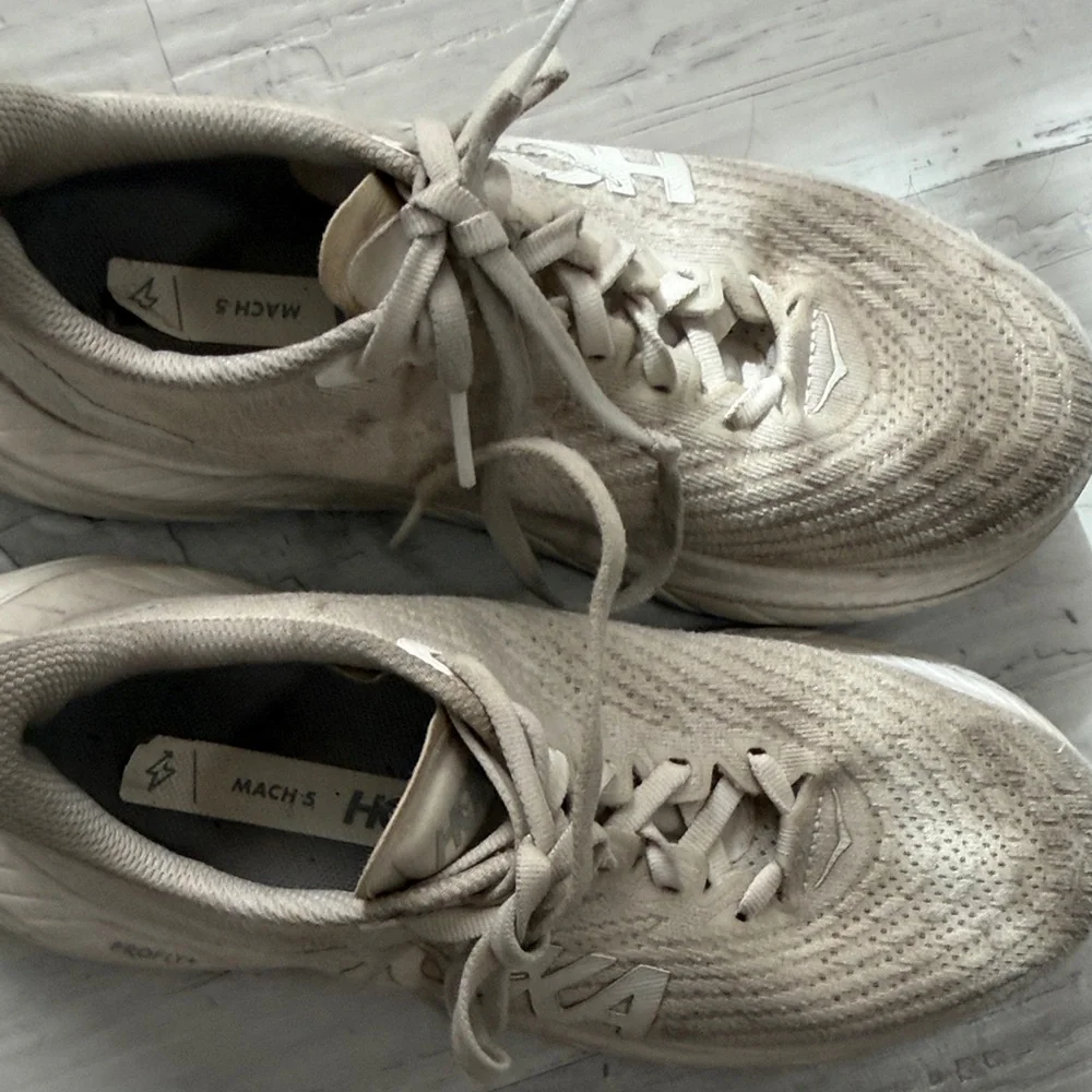 Hoka Women's Athletic Running Shoes in Light Beige